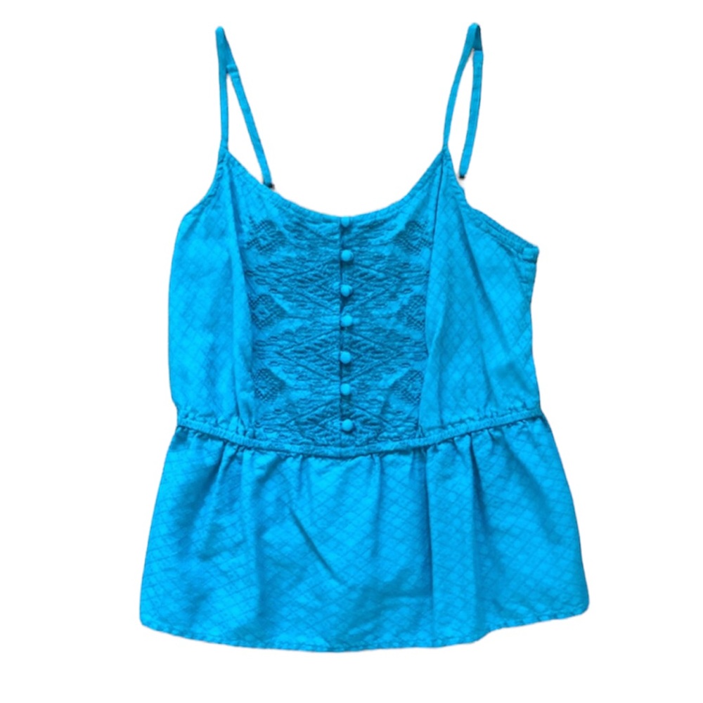 Teal Tank Top Arizona Spaghetti Straps Adjustable Size Small